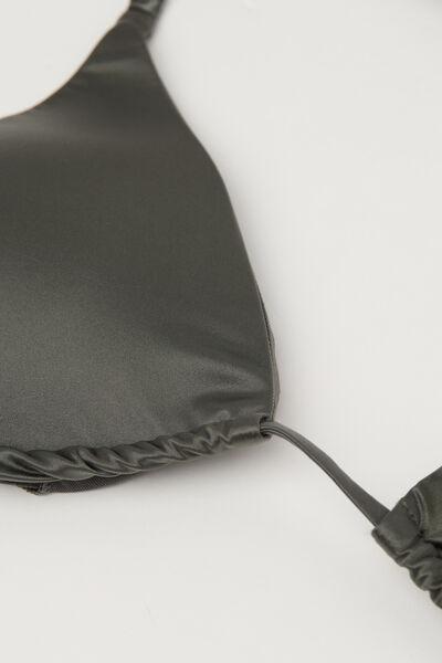 Green Shiny Glam Triangle Bikini Top, 5701_503Y, large image number 5