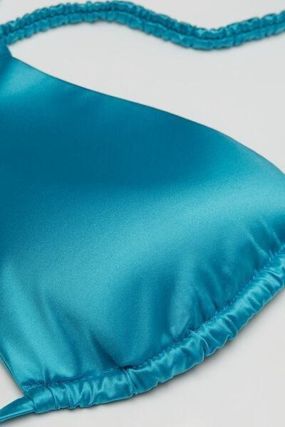 Blue Shiny Glam Triangle Bikini Top, 5701_524Y, large image number 5