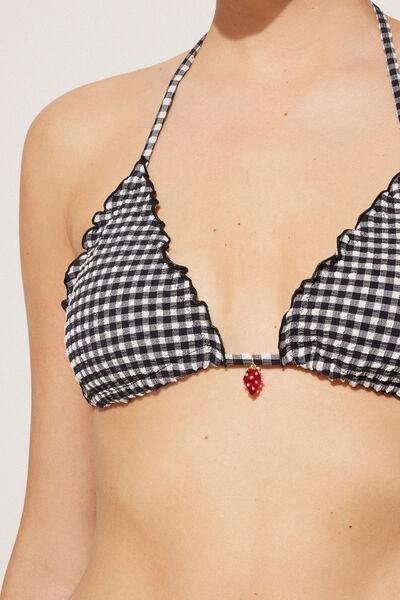 Black Wireless Triangle Bikini Top, 5701_778Y, large image number 3