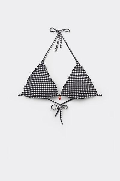 Black Wireless Triangle Bikini Top, 5701_778Y, large image number 4