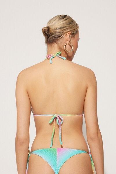 Multicolour Crinkle Triangle Bikini Top, , large image number 2