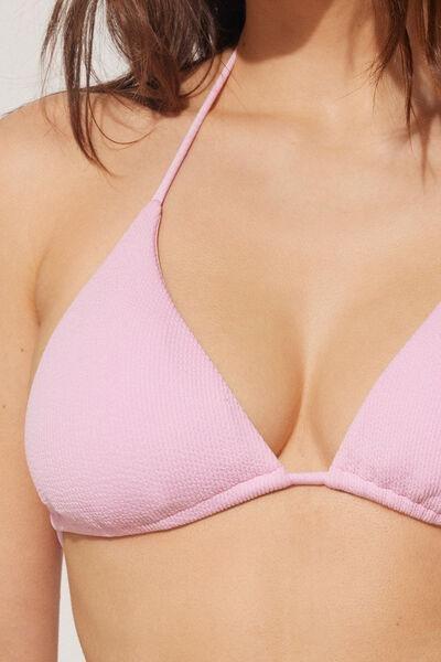 Pink Ribbed Triangle Bikini Top, 5701_899Y, large image number 3