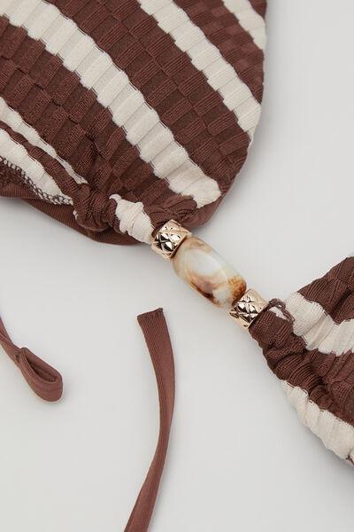 Brown Desert Stripes Removable Padding Triangle Bikini Top, 5701_277Z, large image number 5
