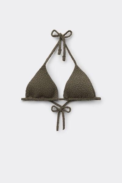 Green Crinkle Dune Removable Padding Triangle Bikini Top, 5701_226Z, large image number 4