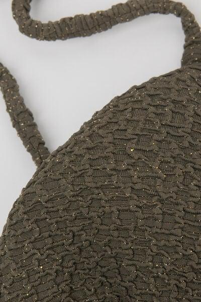 Green Crinkle Dune Removable Padding Triangle Bikini Top, 5701_226Z, large image number 5