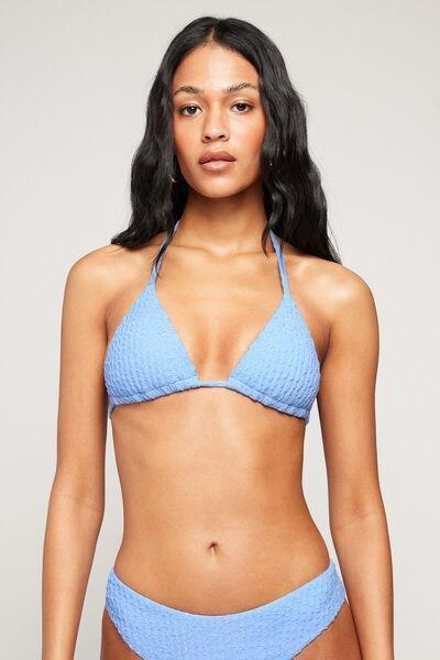 Blue Dreamy Texture Lightly Padded Triangle Bikini Top, 5701_280Z, large image number 1