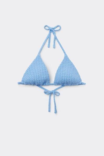 Blue Dreamy Texture Lightly Padded Triangle Bikini Top, 5701_280Z, large image number 4