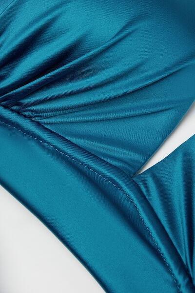 Blue Shiny Glam Wide Strap Triangle Bikini Top, 5701_279Z, large image number 6