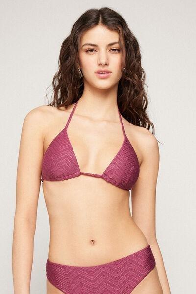 Pink Sparkling Touch Lightly Padded Triangle Bikini Top, 5701_287Z, medium