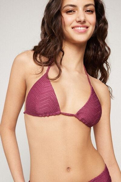 Pink Sparkling Touch Lightly Padded Triangle Bikini Top, 5701_287Z, large image number 3