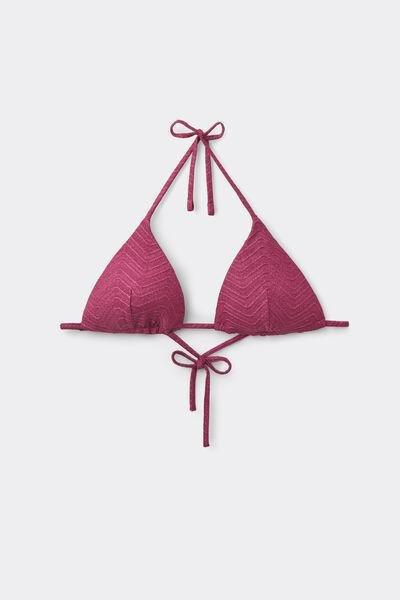 Pink Sparkling Touch Lightly Padded Triangle Bikini Top, 5701_287Z, large image number 4