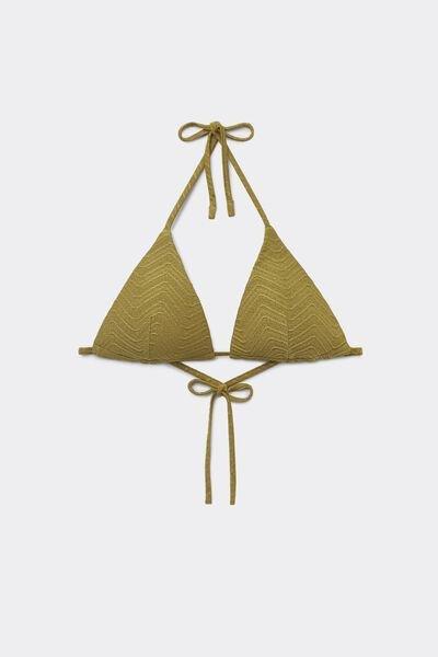 Green Sparkling Touch Lightly Padded Triangle Bikini Top, 5701_285Z, large image number 4