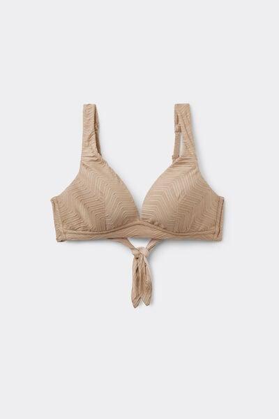 Beige Gold Sparkling Touch Triangle Bikini Top, 5701_286Z, large image number 4