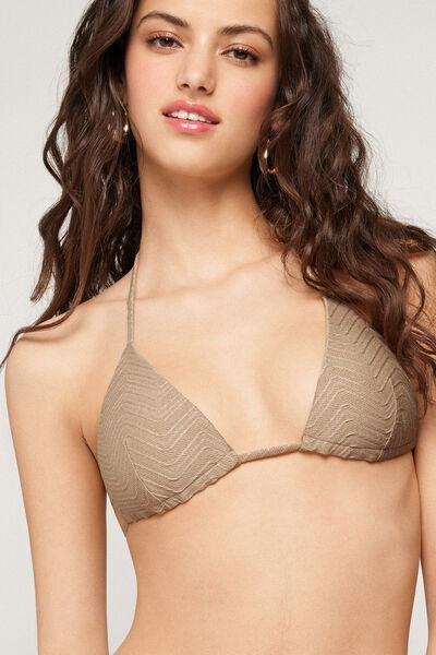 Brown Sparkling Touch Lightly Padded Triangle Bikini Top, 5701_286Z, large image number 3