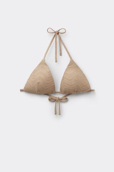 Brown Sparkling Touch Lightly Padded Triangle Bikini Top, 5701_286Z, large image number 4