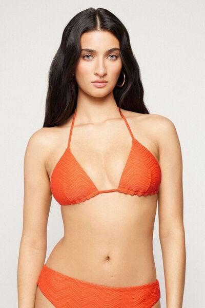 Orange Sparkling Touch Lightly Padded Triangle Bikini Top, 5701_289Z, large image number 1