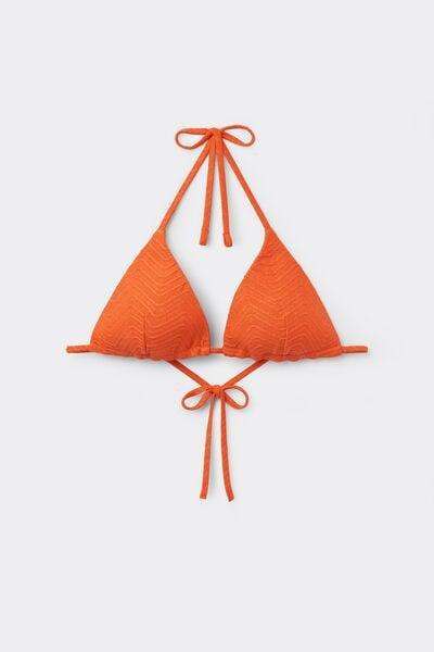 Orange Sparkling Touch Lightly Padded Triangle Bikini Top, 5701_289Z, large image number 4