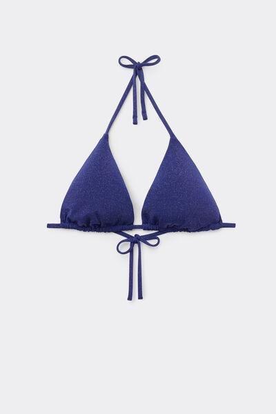 Blue Glimmer Diva Removable Padding Triangle Bikini Top, 5701_293Z, large image number 0