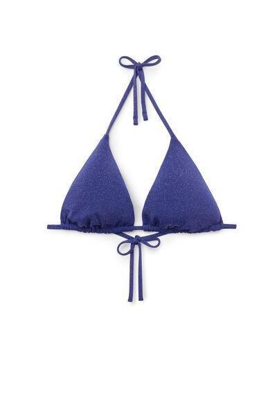 Blue Glimmer Diva Removable Padding Triangle Bikini Top, 5701_293Z, large image number 1