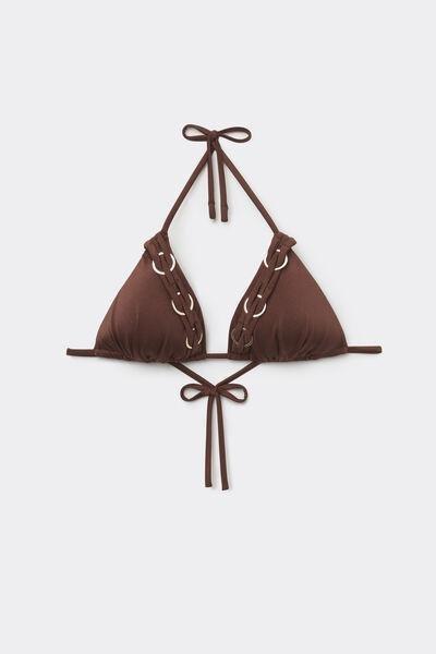 Brown Royal Essence Lightly Padded Triangle Bikini Top, 5701_301Z, large image number 4
