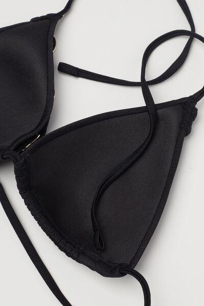 Black Royal Essence Lightly Padded Triangle Bikini Top, Black, large image number 6