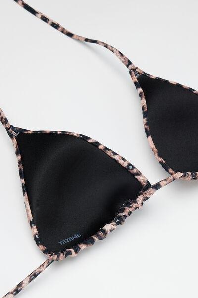 Brown Wild Soul Animal Print Lightly Padded Triangle Bikini Top, 5701_299Z, large image number 6