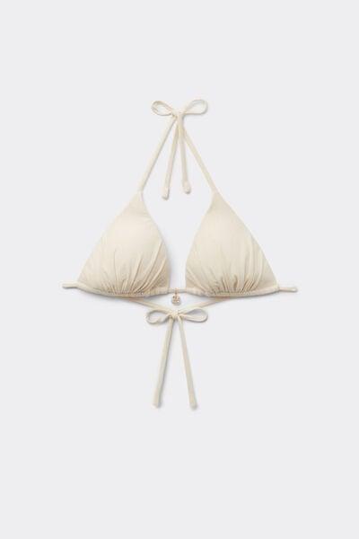 White Paradise Bay Lightly Padded Triangle Bikini Top, 5701_302Z, large image number 4