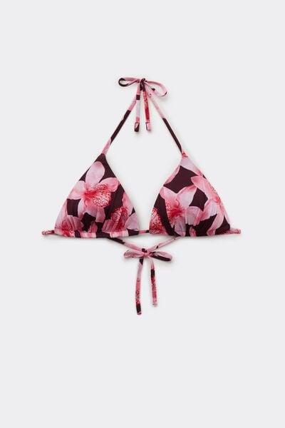 Pink Printed Hibiscool Lightly Padded Triangle Bikini Top, 5701_571Z, large image number 4