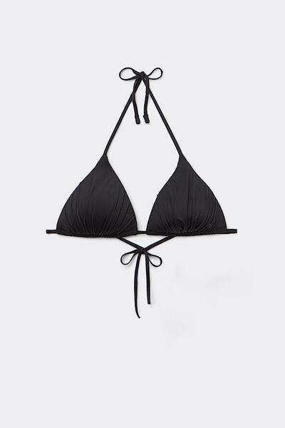 Black Padded Triangle Bikini Top, Black, large image number 4
