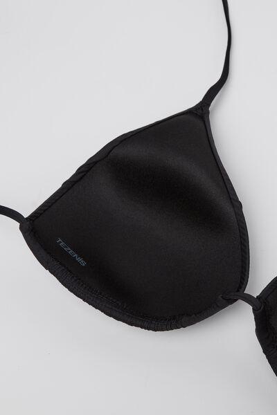 Black Padded Triangle Bikini Top, Black, large image number 5