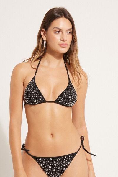BLACK Precious Net Triangle Bikini Top, , large image number 1