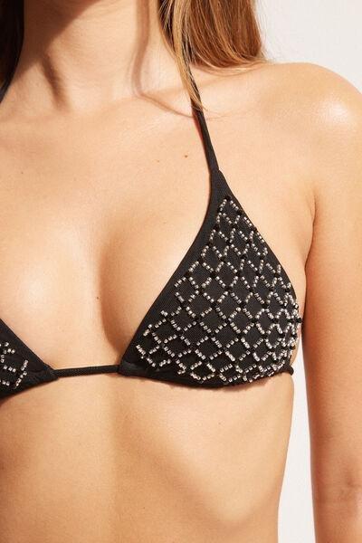 BLACK Precious Net Triangle Bikini Top, , large image number 3