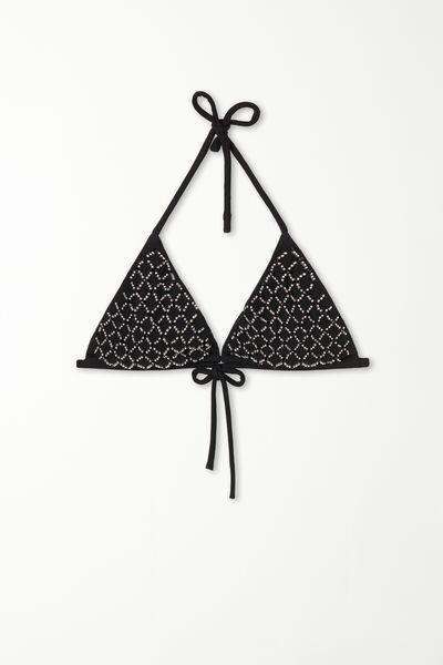 BLACK Precious Net Triangle Bikini Top, , large image number 4