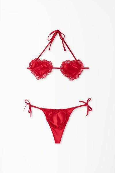 Red Lovely Heart Triangle Bra / G-String Set, , large image number 4