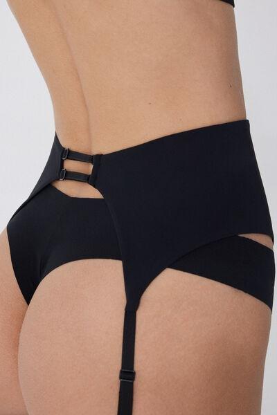 Black Adjustable Thigh Suspenders, , large image number 3