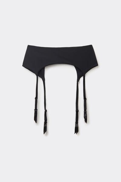 Tezenis - Black Adjustable Lacing Thigh Suspenders