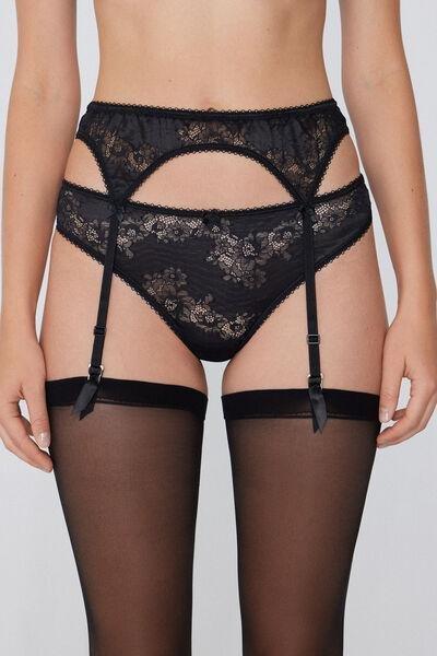 Black Noir Opulence Suspenders, Black, large image number 1