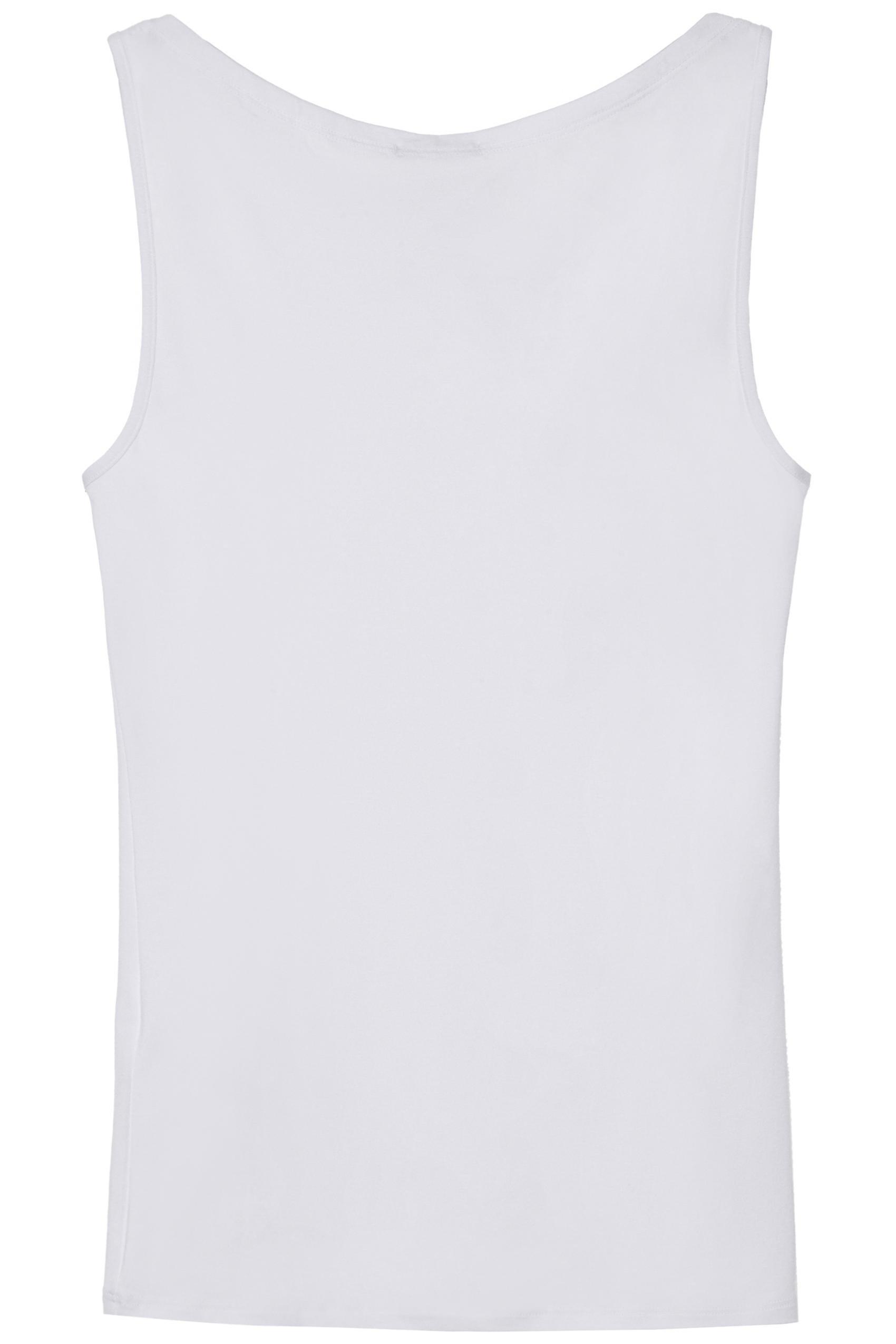 White Boat-Neck Vest Top, , large image number 1