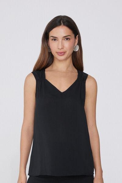 Black Wide Shoulder Straps Camisole, , large image number 0