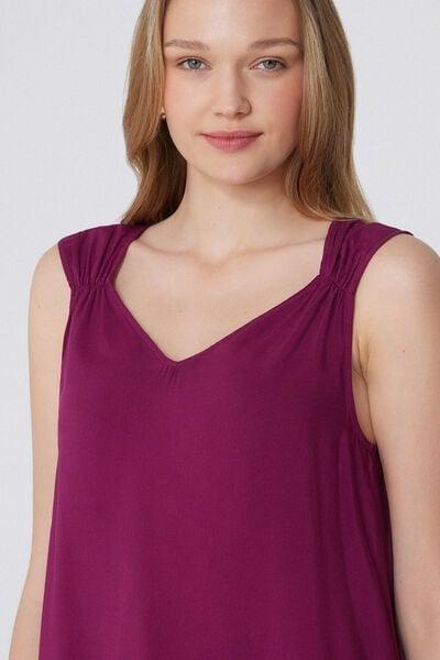 Burgundy Wide Shoulder Straps Camisole, 5701_719Y, large image number 3