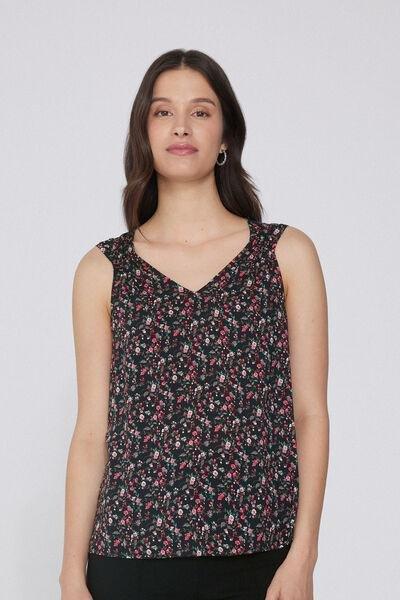 Black Printed Wide Shoulder Straps Camisole, , large image number 0