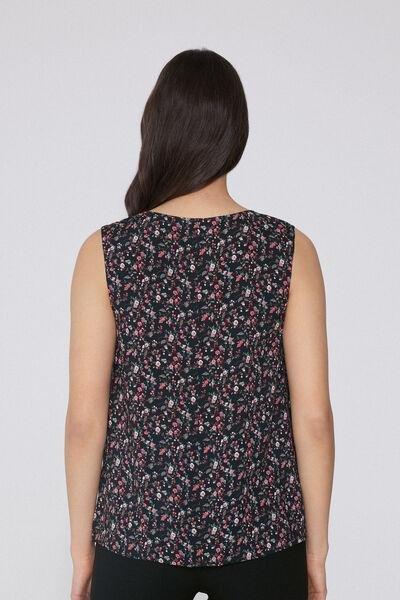 Black Printed Wide Shoulder Straps Camisole, , large image number 2