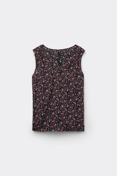 Black Printed Wide Shoulder Straps Camisole, , large image number 4