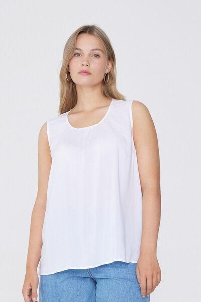 White Canvas Camisole, White, medium