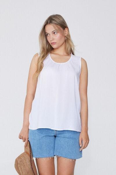 White Canvas Camisole, White, large image number 1