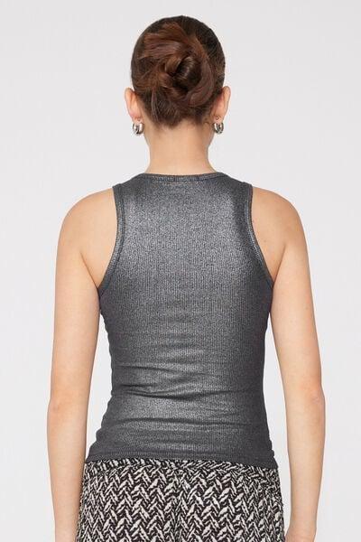 BLACK Metallic-Effect Halterneck Camisole, 5701_511Z, large image number 2