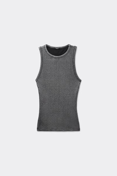 BLACK Metallic-Effect Halterneck Camisole, 5701_511Z, large image number 4