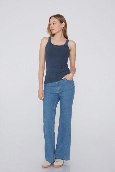 Blue Faded Ribbed Camisole, , large image number 1