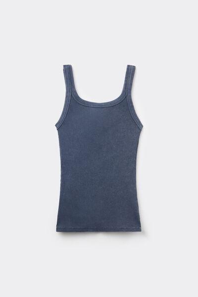 Blue Faded Ribbed Camisole, , large image number 4
