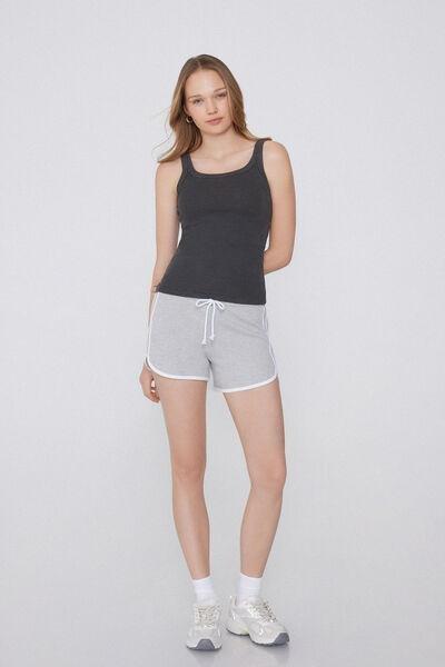 Grey Faded Ribbed Camisole, 5701_906Y, large image number 0